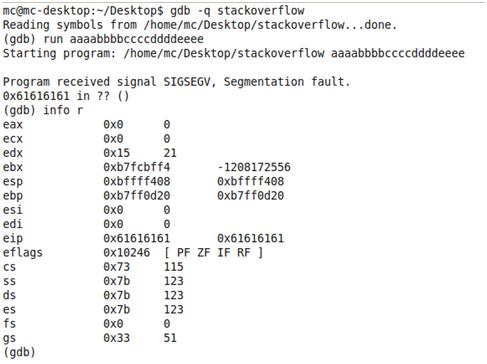 Linux下的栈溢出案例分析-GDB调试操练